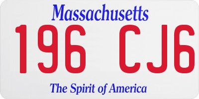 MA license plate 196CJ6