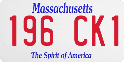 MA license plate 196CK1