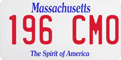 MA license plate 196CM0