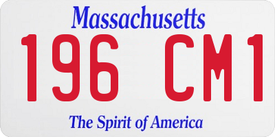 MA license plate 196CM1