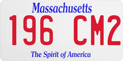 MA license plate 196CM2