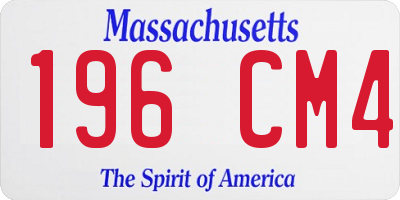 MA license plate 196CM4