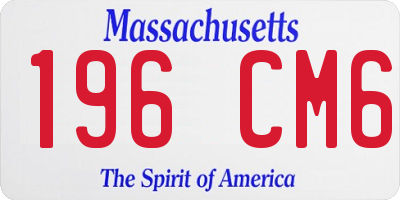 MA license plate 196CM6