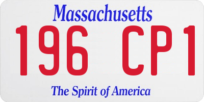 MA license plate 196CP1