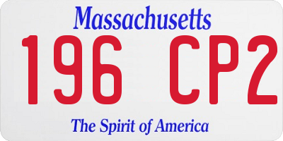 MA license plate 196CP2