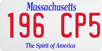 MA license plate 196CP5
