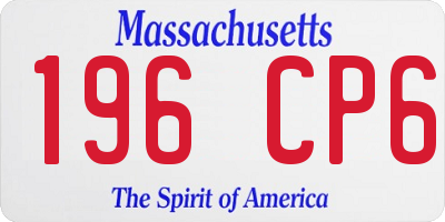 MA license plate 196CP6