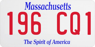 MA license plate 196CQ1