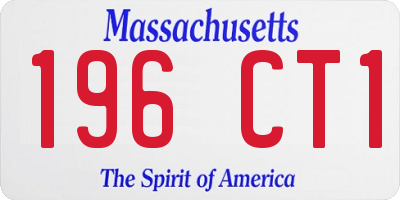 MA license plate 196CT1