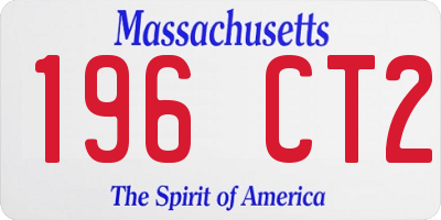 MA license plate 196CT2
