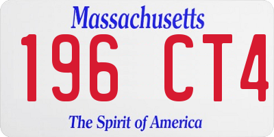 MA license plate 196CT4
