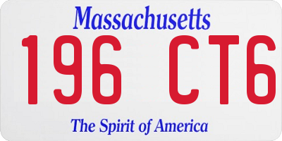 MA license plate 196CT6