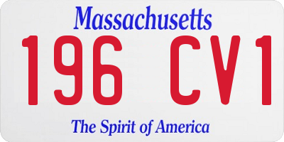 MA license plate 196CV1
