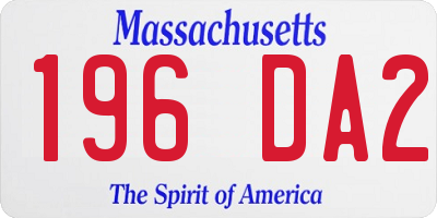 MA license plate 196DA2