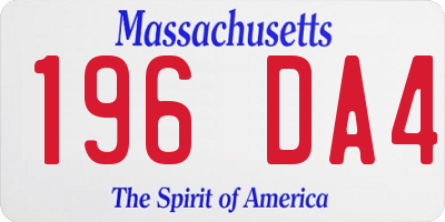 MA license plate 196DA4