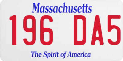 MA license plate 196DA5