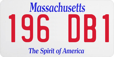 MA license plate 196DB1