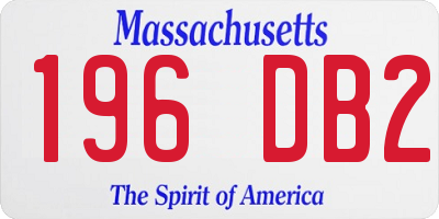MA license plate 196DB2