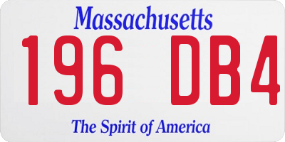 MA license plate 196DB4