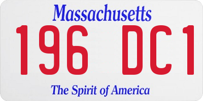 MA license plate 196DC1