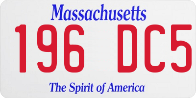 MA license plate 196DC5