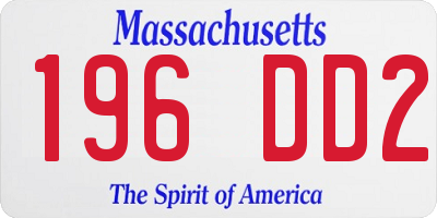 MA license plate 196DD2