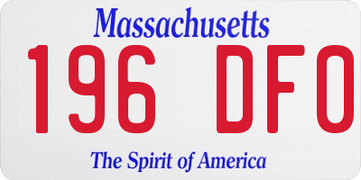 MA license plate 196DF0