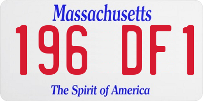 MA license plate 196DF1