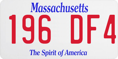MA license plate 196DF4