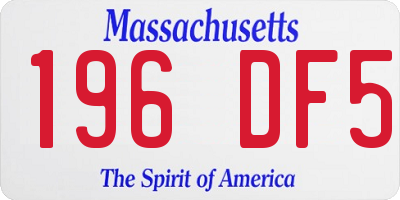 MA license plate 196DF5
