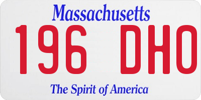 MA license plate 196DH0