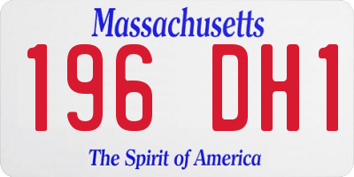 MA license plate 196DH1