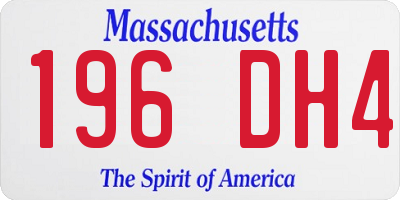 MA license plate 196DH4