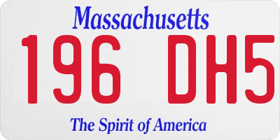 MA license plate 196DH5
