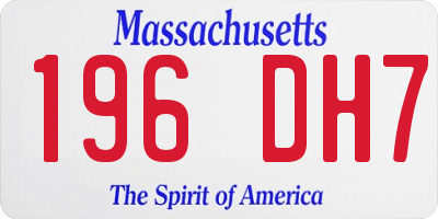 MA license plate 196DH7