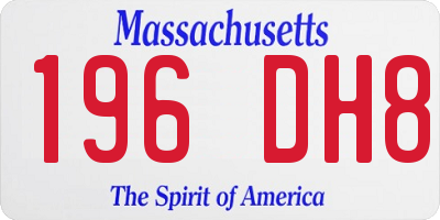 MA license plate 196DH8