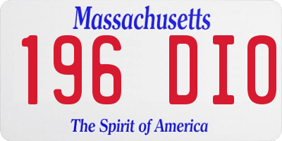 MA license plate 196DI0
