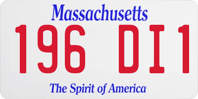MA license plate 196DI1
