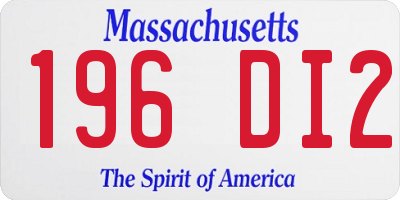 MA license plate 196DI2