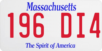 MA license plate 196DI4