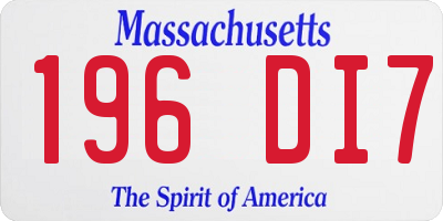 MA license plate 196DI7