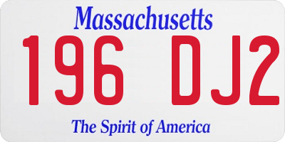 MA license plate 196DJ2