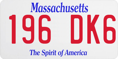 MA license plate 196DK6