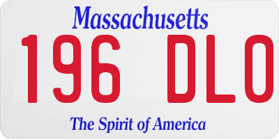MA license plate 196DL0