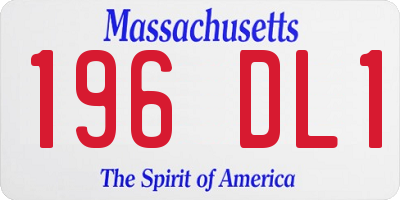 MA license plate 196DL1