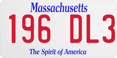 MA license plate 196DL3