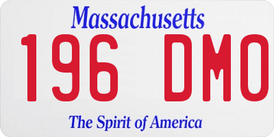 MA license plate 196DM0