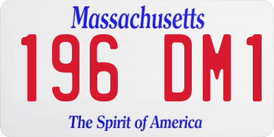 MA license plate 196DM1