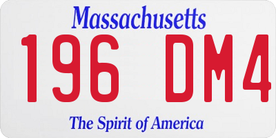 MA license plate 196DM4