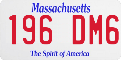 MA license plate 196DM6